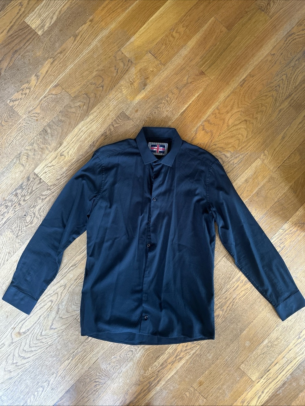 Soul Of London Men’s Shirt Long Sleeve Black Size Large, 16.5 30/31